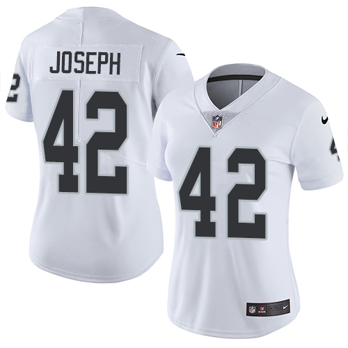 Las Vegas Raiders #42 Karl Joseph White Women's Stitched Vapor Untouchable Limited Jersey Womens