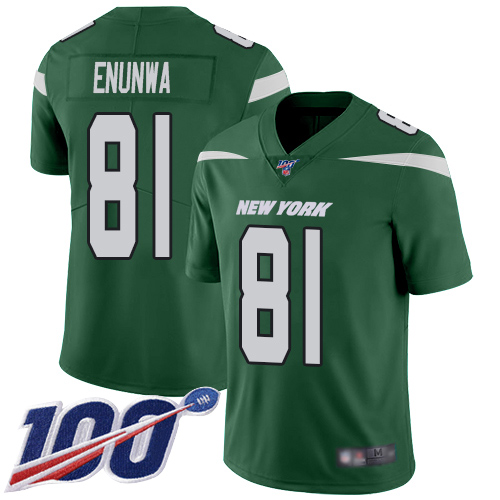 New York Jets #81 Quincy Enunwa Green Team Color Men's Stitched 100th Season Vapor Limited Jersey Men's