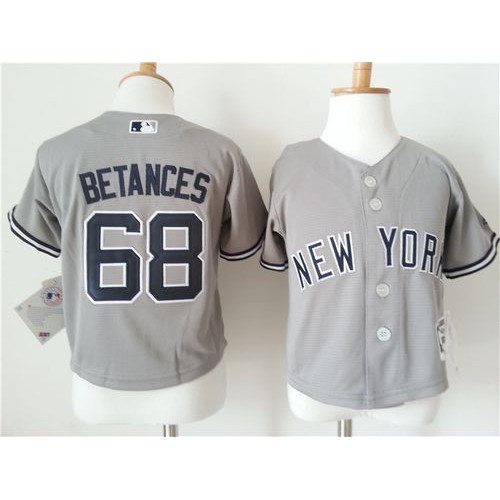 Toddler New York Yankees #68 Dellin Betances Grey Cool Base Stitched Jersey Youth
