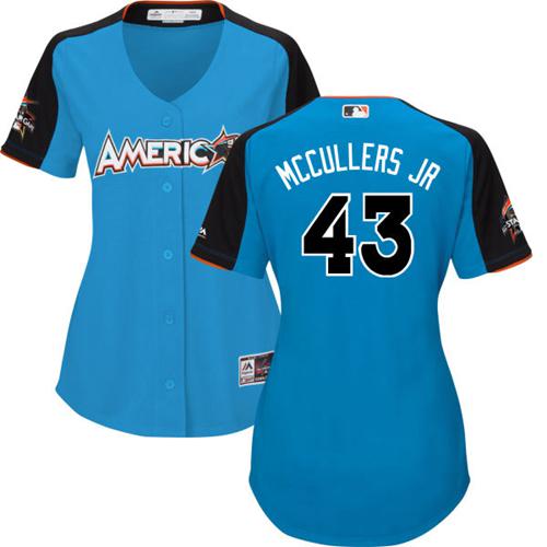 Houston Astros #43 Lance McCullers Blue 2017 All-Star American League Women's Stitched Jersey Womens