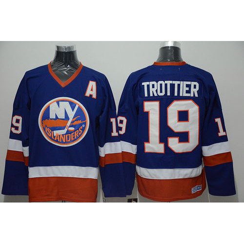 New York Islanders #19 Bryan Trottier Stitched Baby Blue CCM Throwback Jersey Men's