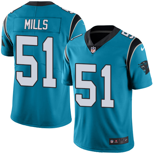 Carolina Panthers #51 Sam Mills Blue Alternate Men's Stitched Vapor Untouchable Limited Jersey Men's