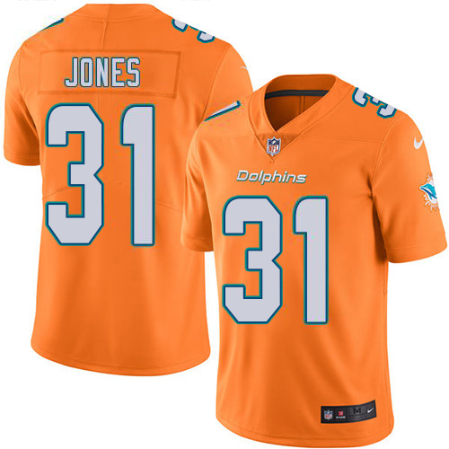 Miami Dolphins #31 Byron Jones Orange Men's Stitched Limited Rush Jersey Men's