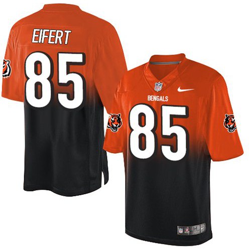 Cincinnati Bengals #85 Tyler Eifert Orange/Black Men's Stitched Elite Fadeaway Fashion Jersey Men's