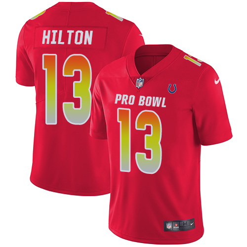Colts #13 T.Y. Hilton Red Youth Stitched Limited AFC 2018 Pro Bowl Jersey