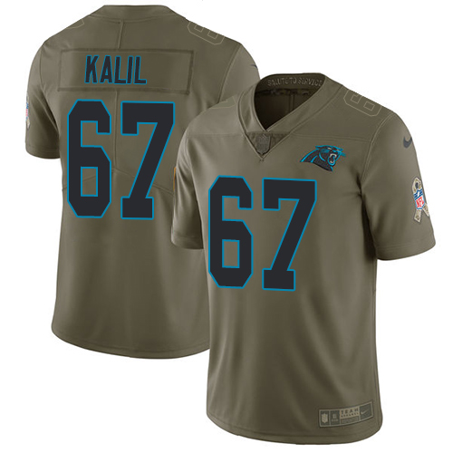 Carolina Panthers #67 Ryan Kalil Olive Youth Stitched Limited 2017 Salute to Service Jersey Youth