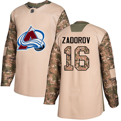 Adidas Colorado Avalanche #16 Nikita Zadorov Camo Authentic 2017 Veterans Day Stitched Jersey Men's