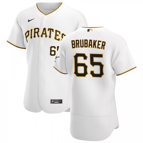 Pittsburgh Pittsburgh Pirates #65 JT Brubaker Men's White Home 2020 Authentic Player Jersey Men's