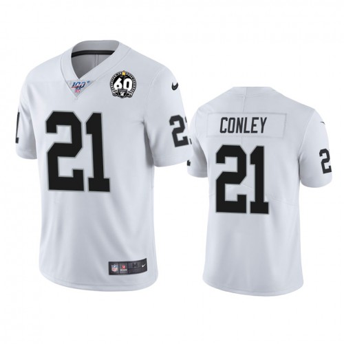 Las Vegas Raiders #21 Gareon Conley White 60th Anniversary Vapor Limited Stitched 100th Season Jersey Men's