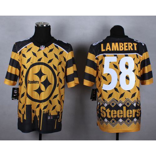 Pittsburgh Steelers #58 Jack Lambert Gold Men's Stitched Elite Noble Fashion Jersey Men's