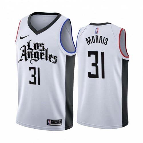 Los Angeles Clippers #31 Marcus Morris 2019-20 White Los Angeles City Edition Jersey Mens