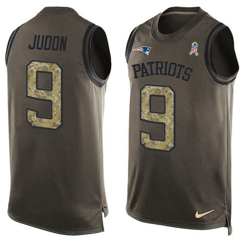 Patriots #9 Matt Judon Green Men's Stitched Limited Salute To Service Tank Top Jersey