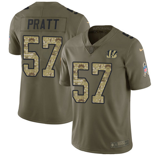 Cincinnati Bengals #57 Germaine Pratt Olive/Camo Men's Stitched Limited 2017 Salute To Service Jersey Men's