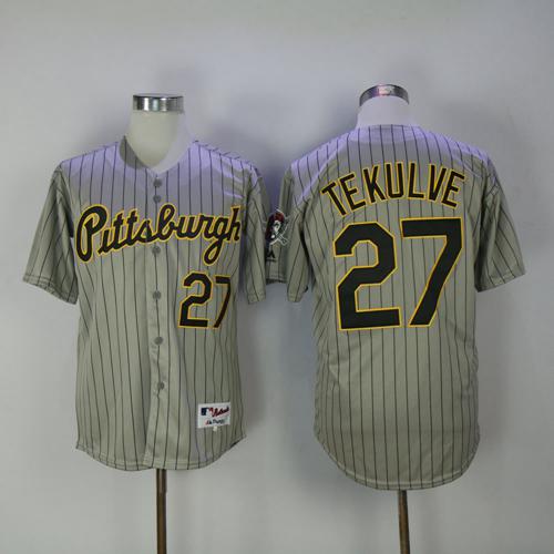 Pittsburgh Pirates #27 Kent Tekulve Grey Strip 1997 Turn Back The Clock Stitched Jersey Men's