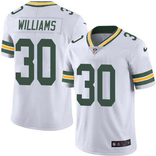 Green Bay Packers #30 Jamaal Williams White Youth Stitched Vapor Untouchable Limited Jersey Youth