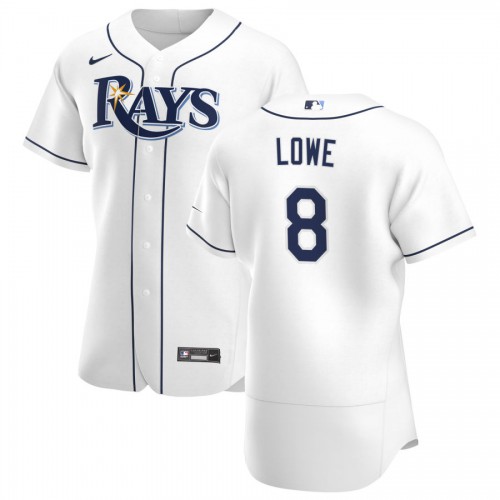 Tampa Bay Tampa Bay Rays #8 Brandon Lowe Men's White Home 2020 Authentic Player Jersey Men's