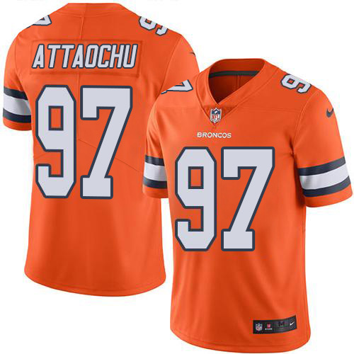 Denver Broncos #97 Jeremiah Attaochu Orange Men's Stitched Limited Rush Jersey Men's