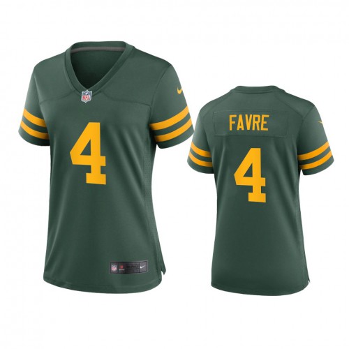 Green Bay Green Bay Packers #4 Brett Favre Women's Alternate Game Player Jersey - Green Womens
