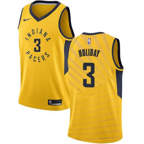 Indiana Pacers #3 Aaron Holiday Gold Swingman Statement Edition Jersey Mens