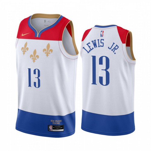 New Orleans Pelicans #13 Kira Lewis Jr. White Youth Swingman 2020-21 City Edition Jersey Youth