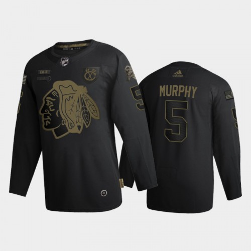 Chicago Chicago Blackhawks #5 Connor Murphy Men's Adidas 2020 Veterans Day Authentic Jersey - Black Men's