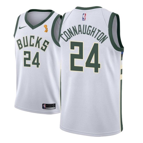 Milwaukee Bucks #24 Pat Connaughton Youth 2021 Finals Champions Swingman Association Edition Jersey White Youth