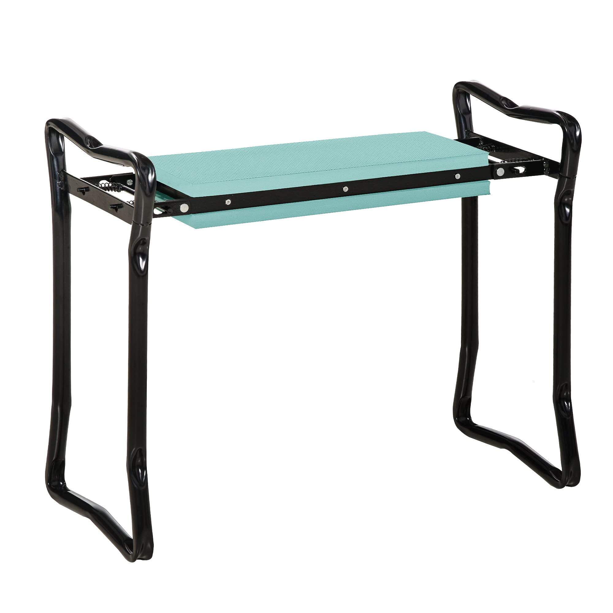 testOutsunny Padded Garden Kneeler and Seat Bench, Padded Foldable Garden Stool, Green