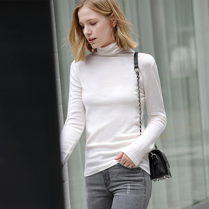 CCCCC 商品 AMII Minimalism Autumn Winter Women's Sweater Causal Solid Basic Turtleneck Sweaters For Women Women's sweater Tops 12020216