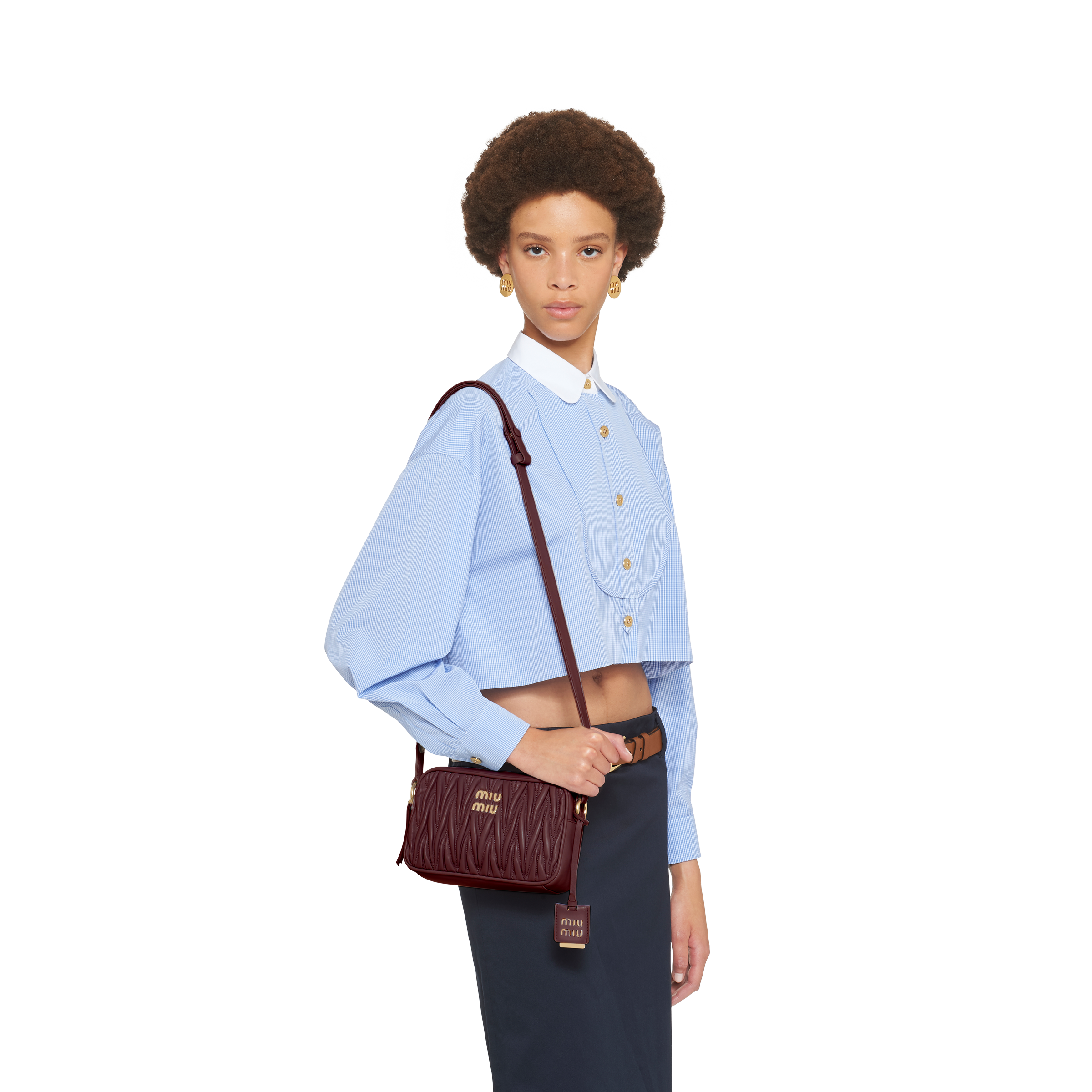 Amaranth Red Maize Yellow Matelassé nappa leather shoulder bag