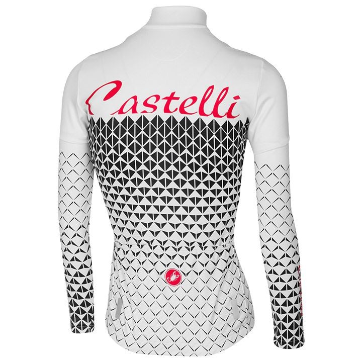 2017 Cаstelli Ciao White Women Long Sleeve Cycling Jersey