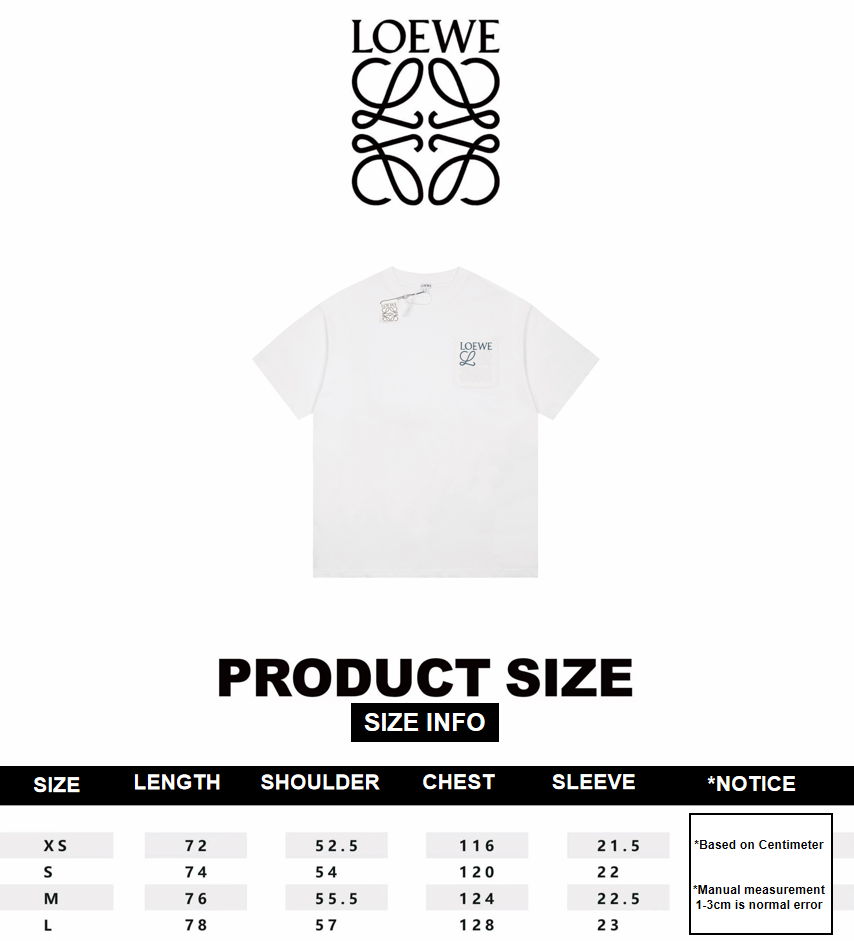 Loew SS23 new series pocket three-dimensional embroidery short-sleeved T-shirt White 6.14