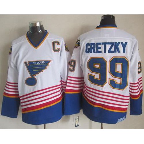 St. Louis Blues #99 Wayne Gretzky White CCM Throwback Stitched Jersey Men's