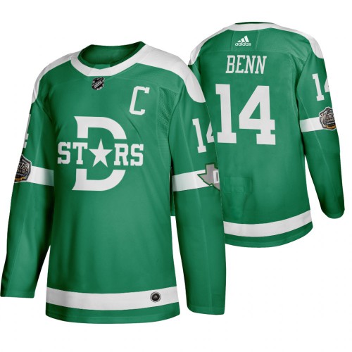 Adidas Dallas Dallas Stars #14 Jamie Benn Men's Green 2020 Winter Classic Retro Jersey Men's