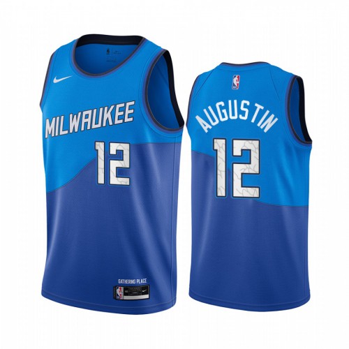 Milwaukee Bucks #12 D.J. Augustin Blue Youth Swingman 2020-21 City Edition Jersey Youth