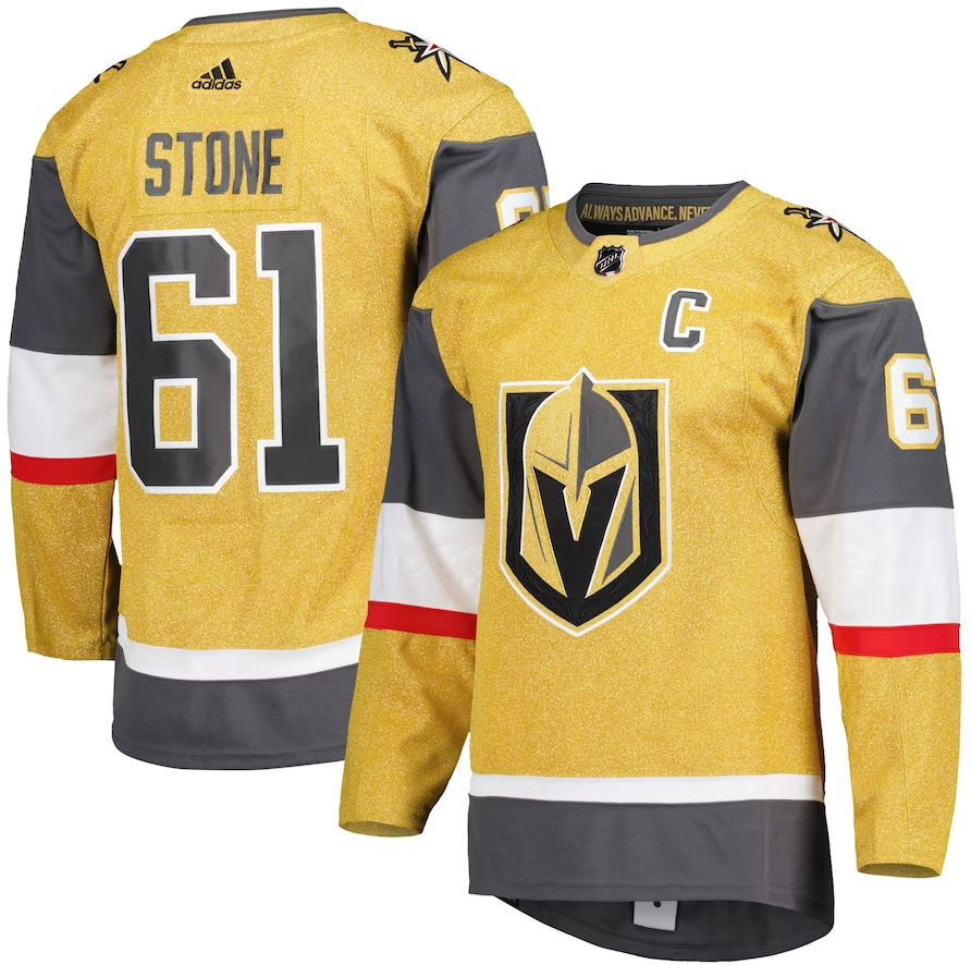 Men's Vegas Golden Knights Mark Stone adidas Gold Captain Patch Jersey