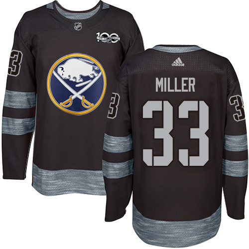 Adidas Buffalo Sabres #33 Colin Miller Black 1917-2017 100th Anniversary Stitched Jersey Men's