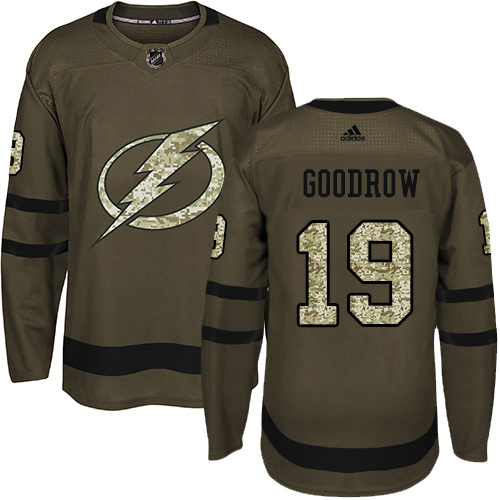 Adidas Tampa Bay Lightning #19 Barclay Goodrow Green Salute to Service Youth Stitched Jersey Youth