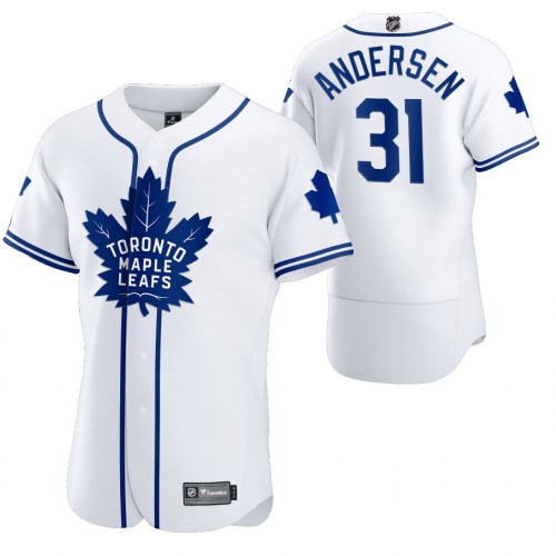 Toronto Maple Toronto Maple Leafs #31 Frederik Andersen Men's 2020 x Crossover Edition Baseball Jersey White Men's
