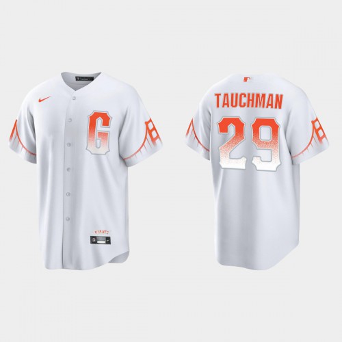 San Francisco San Francisco Giants #29 Mike Tauchman Men's 2021 City Connect White Fan's Version Jersey Men's
