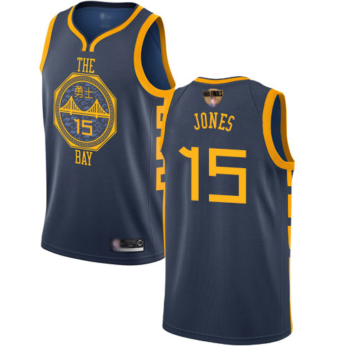 Golden State Warriors #15 Damian Jones Navy 2019 Finals Bound Swingman City Edition 2018/19 Jersey Mens