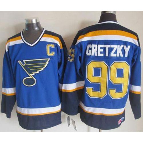 St. Louis Blues #99 Wayne Gretzky Light Blue CCM Throwback Stitched Jersey Men's