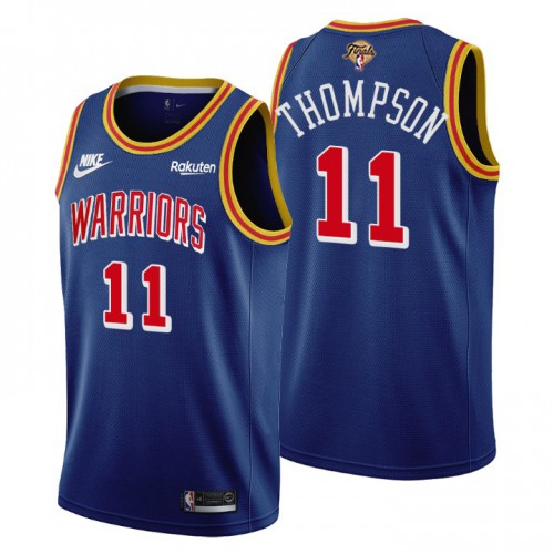 Golden State Golden State Warriors #11 Klay Thompson Womens Releases Classic Edition 2022 Finals 75th Anniversary Jersey Blue Womens