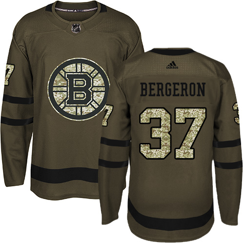 Adidas Boston Bruins #37 Patrice Bergeron Green Salute to Service Youth Stitched Jersey Youth