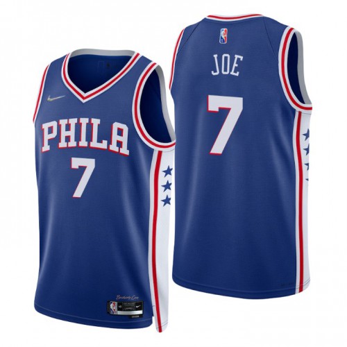 Philadelphia 76ers #7 Isaiah Joe Royal Mens 2021-22 75th Anniversary Diamond Swingman Jersey - Icon Edition Mens