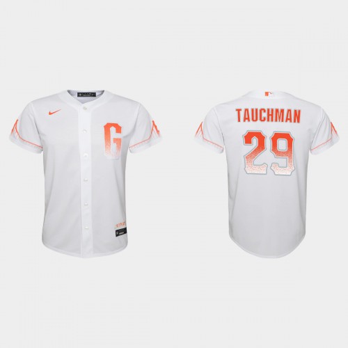 San Francisco San Francisco Giants #29 Mike Tauchman Youth 2021 City Connect White Jersey Youth
