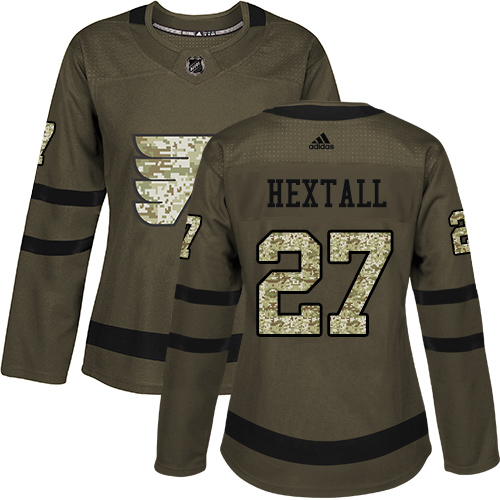 Adidas Philadelphia Flyers #27 Ron Hextall Green Salute to Service Women's Stitched Jersey Womens