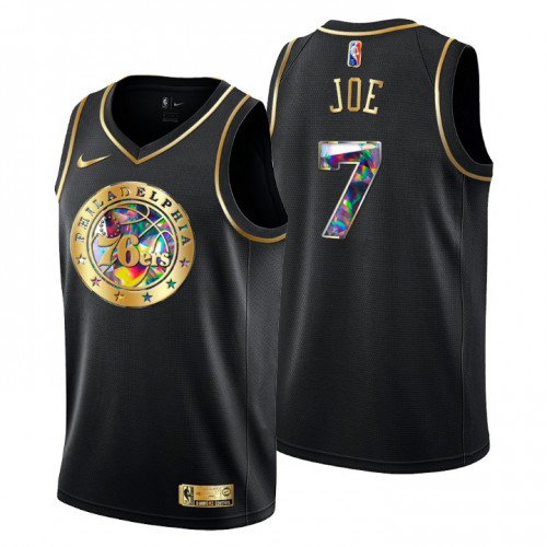 Philadelphia Philadelphia 76ers #7 Isaiah Joe Mens Golden Edition Diamond Logo 2021/22 Swingman Jersey - Black Mens