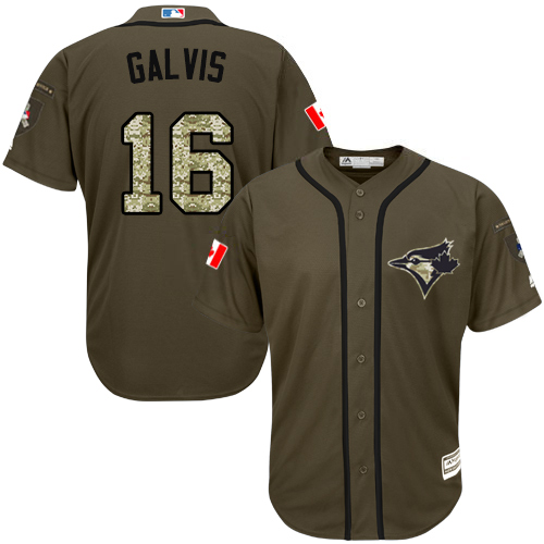 Toronto Blue Jays #16 Freddy Galvis Green Salute to Service Stitched Jersey Men's