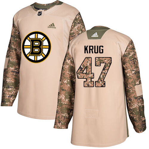 Adidas Boston Bruins #47 Torey Krug Camo Authentic 2017 Veterans Day Youth Stitched Jersey Youth