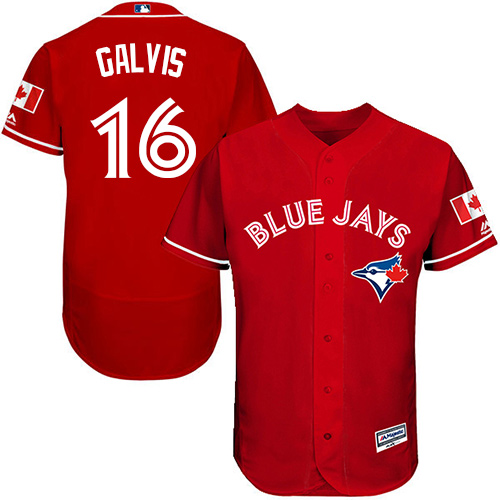 Toronto Blue Jays #16 Freddy Galvis Red Flexbase Authentic Collection Canada Day Stitched Jersey Men's